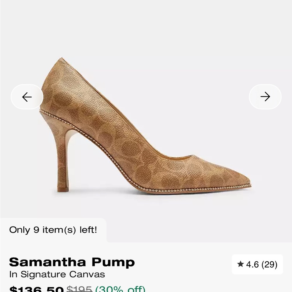 Coach Signature Canvas Heels in Brown